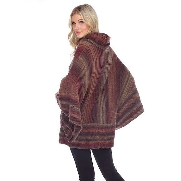 Dor Dor Couture Anthropologie Cowl Neck Poncho Sweater Size Large - Picture 4 of 16